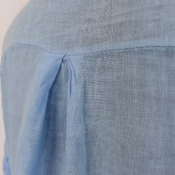 Lång skjortklänning i linne HIMMELBLÅ