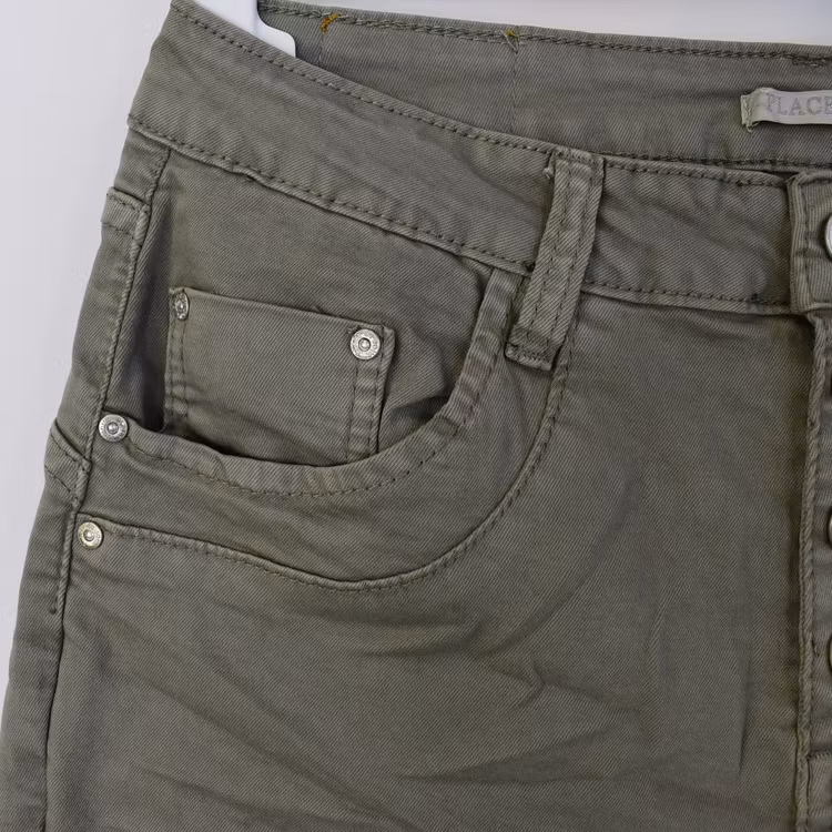 Jeans med knappar LJUS KAKI - Place du Jour