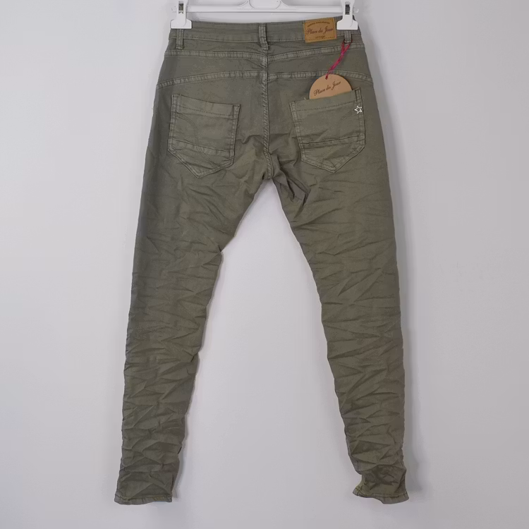 Jeans med knappar LJUS KAKI - Place du Jour