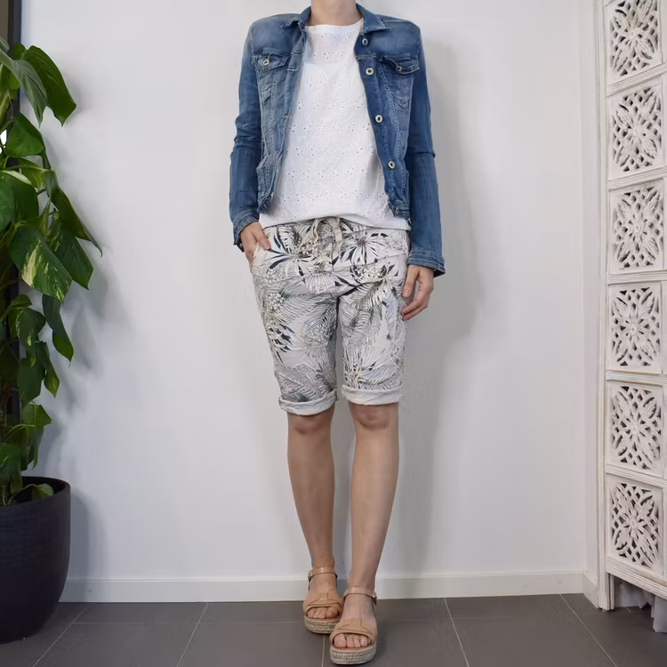 Shorts Capri Mönstrade BEIGE