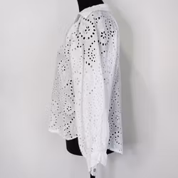 Blus med broderier VIT