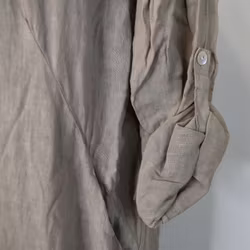 Kort skjortklänning i linne TAUPE