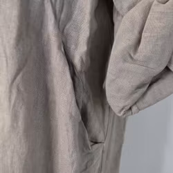 Kort skjortklänning i linne TAUPE