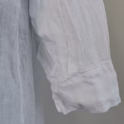 Lång skjortklänning i linne VIT