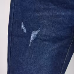 Jeans Shortcut med fransar SLITEN MÖRK BLÅ - 3D Denim