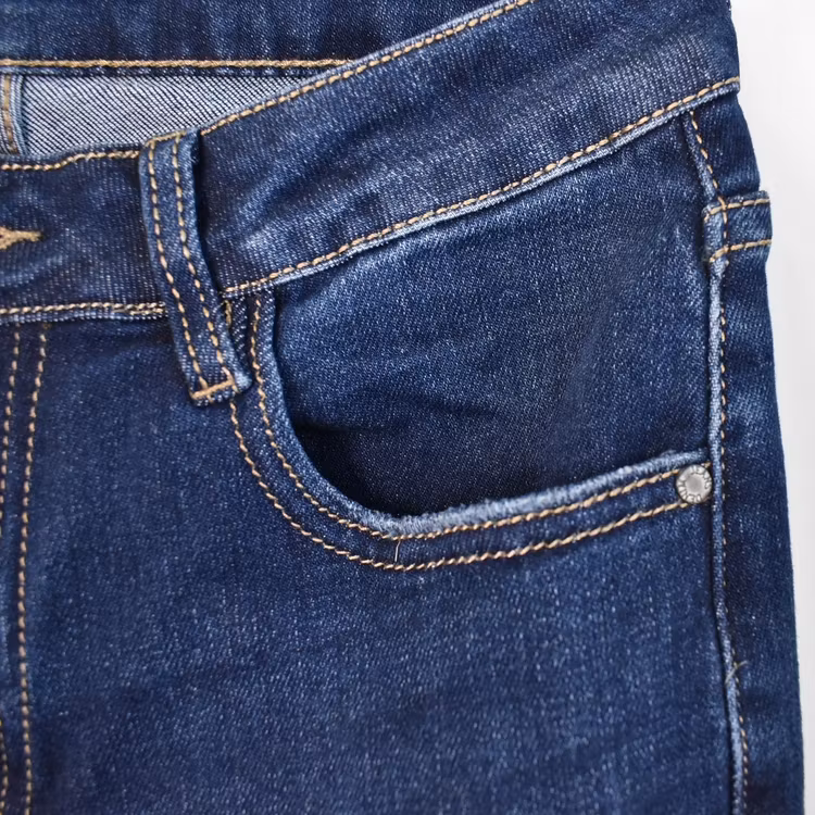 Jeans Shortcut med fransar SLITEN MÖRK BLÅ - 3D Denim
