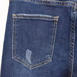 Jeans Shortcut med fransar SLITEN MÖRK BLÅ - 3D Denim