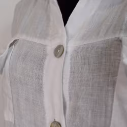 Skjortklänning i linne VIT