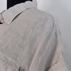Skjortklänning i linne BEIGE