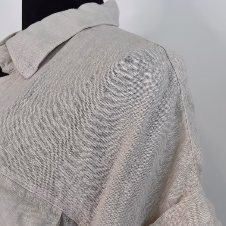 Skjortklänning i linne BEIGE
