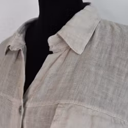 Skjortklänning i linne BEIGE