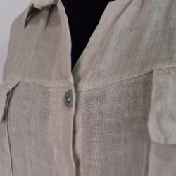 Skjortklänning i linne BEIGE