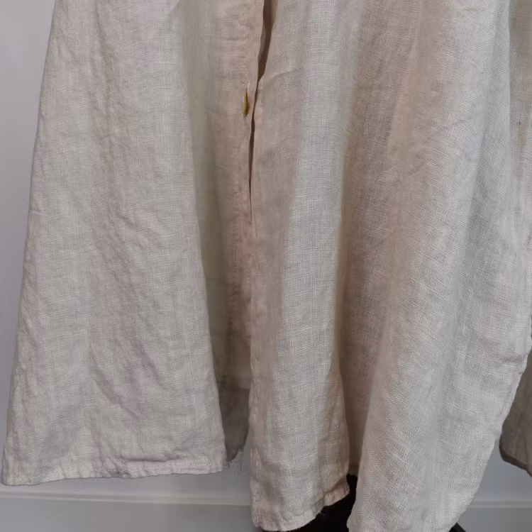 Skjortklänning i linne BEIGE