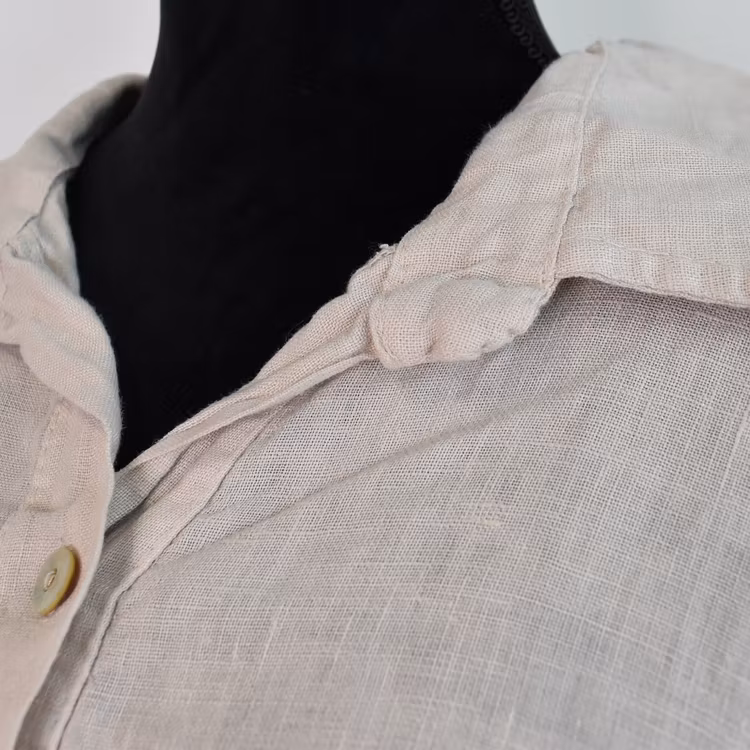 Skjortklänning med fickor BEIGE