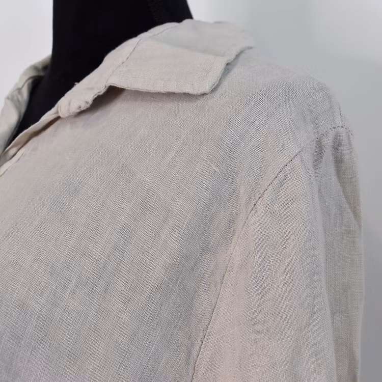 Skjortklänning med fickor BEIGE