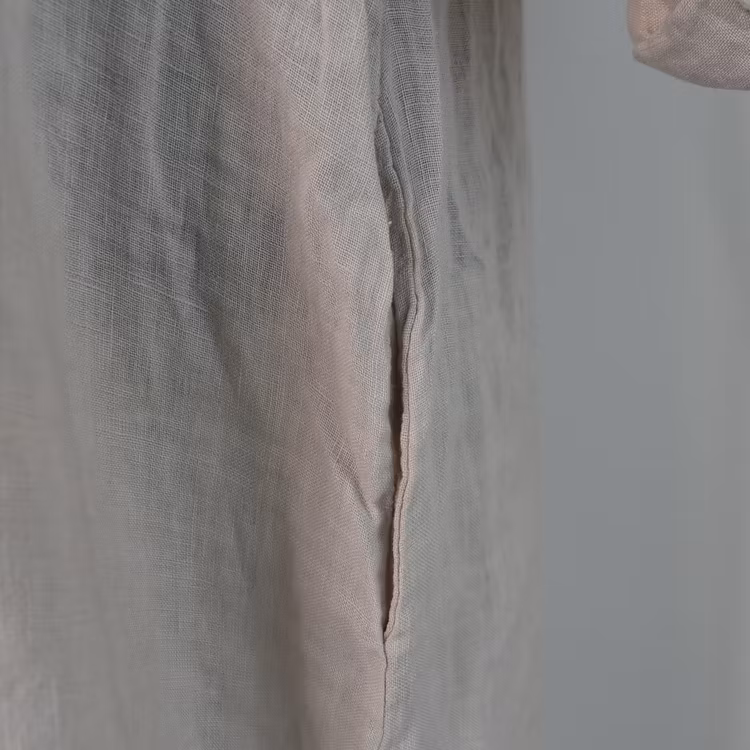 Skjortklänning med fickor BEIGE