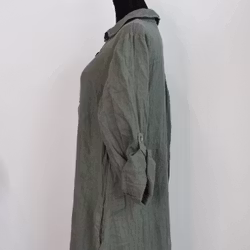 Skjortklänning med fickor KAKI