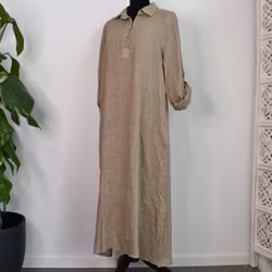 Skjortklänning med fickor TAUPE
