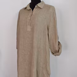 Skjortklänning med fickor TAUPE