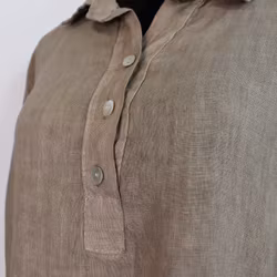 Skjortklänning med fickor TAUPE