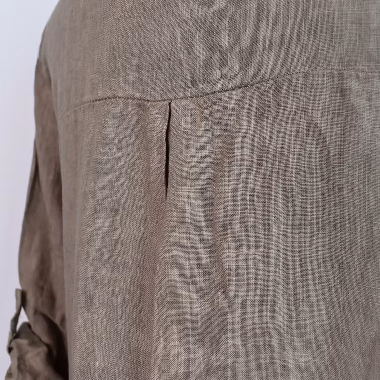 Skjortklänning med fickor TAUPE