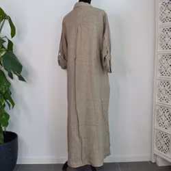 Skjortklänning med fickor TAUPE