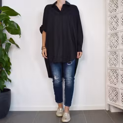 Storskjorta Bomull SVART