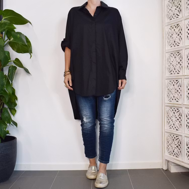 Storskjorta Bomull SVART