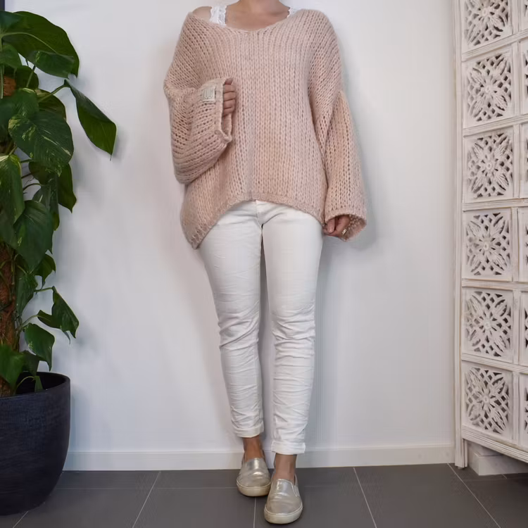 Stickad tröja Olivia Over Sized PUDERROSA - Stajl Agenturer