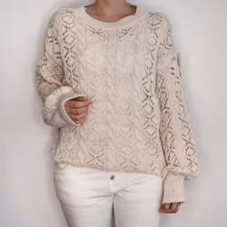 Stickad tröja Mönstrad BEIGE