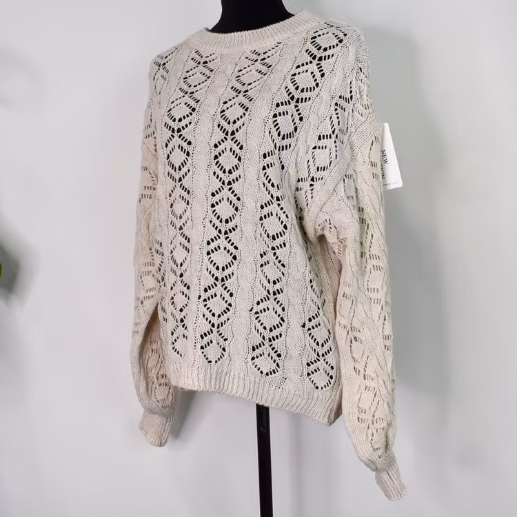 Stickad tröja Mönstrad BEIGE