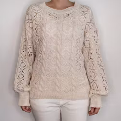 Stickad tröja Mönstrad BEIGE