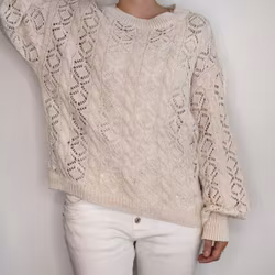 Stickad tröja Mönstrad BEIGE