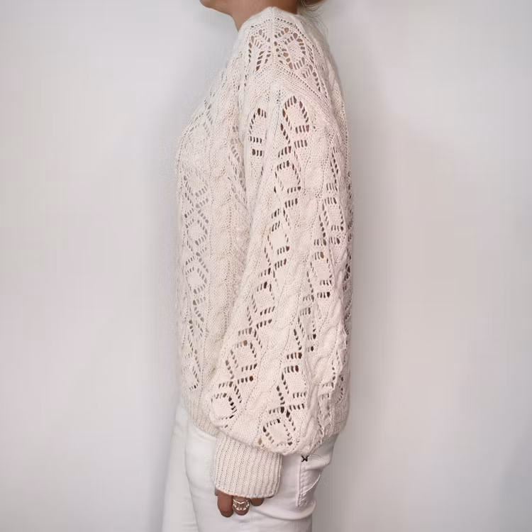 Stickad tröja Mönstrad BEIGE
