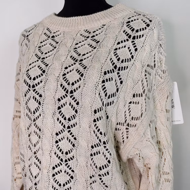Stickad tröja Mönstrad BEIGE