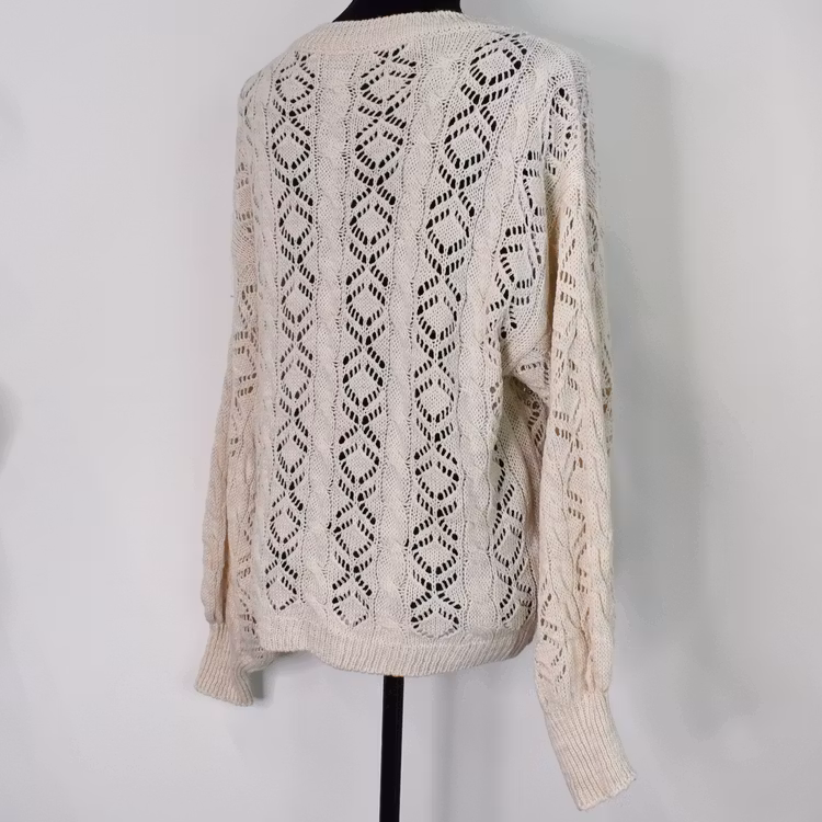 Stickad tröja Mönstrad BEIGE