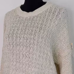 Mönsterstickad tröja BEIGE