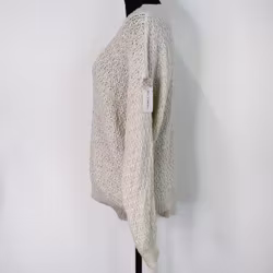 Mönsterstickad tröja BEIGE