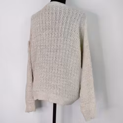 Mönsterstickad tröja BEIGE