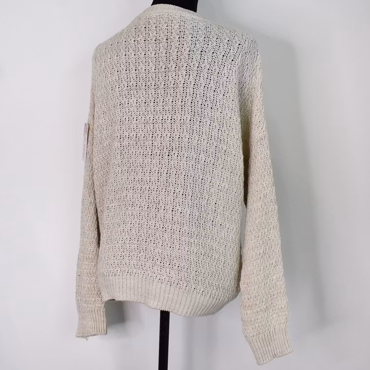 Mönsterstickad tröja BEIGE