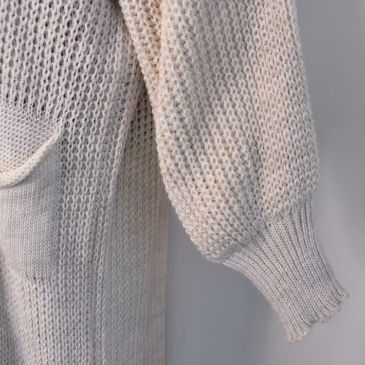 Lång Stickad Kofta Over Sized BEIGE