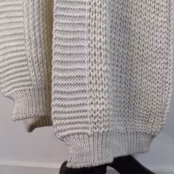 Lång Stickad Kofta Over Sized BEIGE