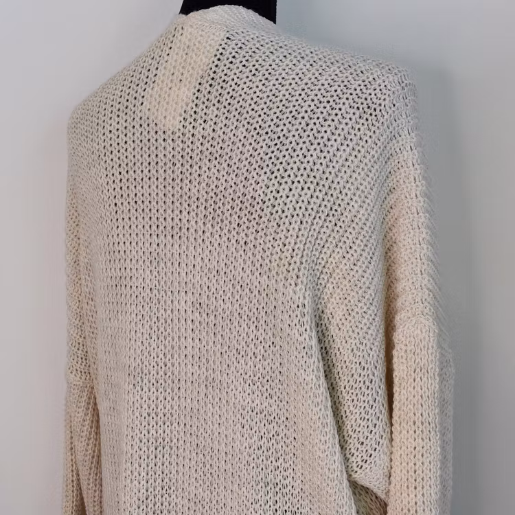 Lång Stickad Kofta Over Sized BEIGE