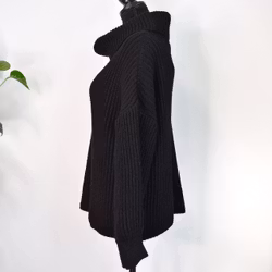 Stickad Polo-tröja SVART
