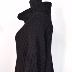 Stickad Polo-tröja SVART