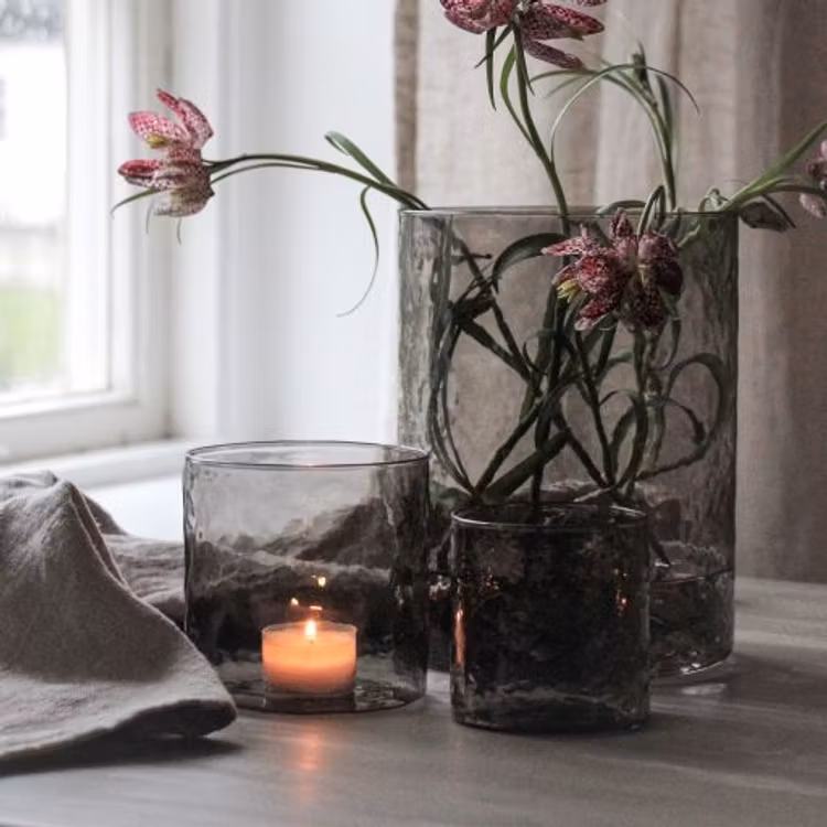 Glaslykta Hamra 10x10cm SMOKE - Majas Cottage