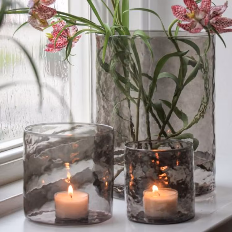 Glaslykta Hamra 10x10cm SMOKE - Majas Cottage