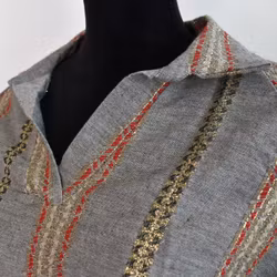 Topp Kia Med Broderier GRÅ - Nowomanslabel