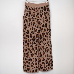 Stickad Vid Byxa Recycled LEOPARD