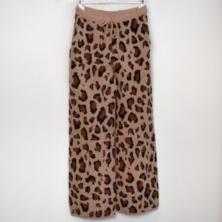 Stickad Vid Byxa Recycled LEOPARD